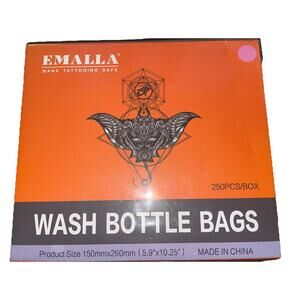 EMALLA Tattoo Wash Bottle Bags Covers Sleeves 250 pcs ~ New Sealed